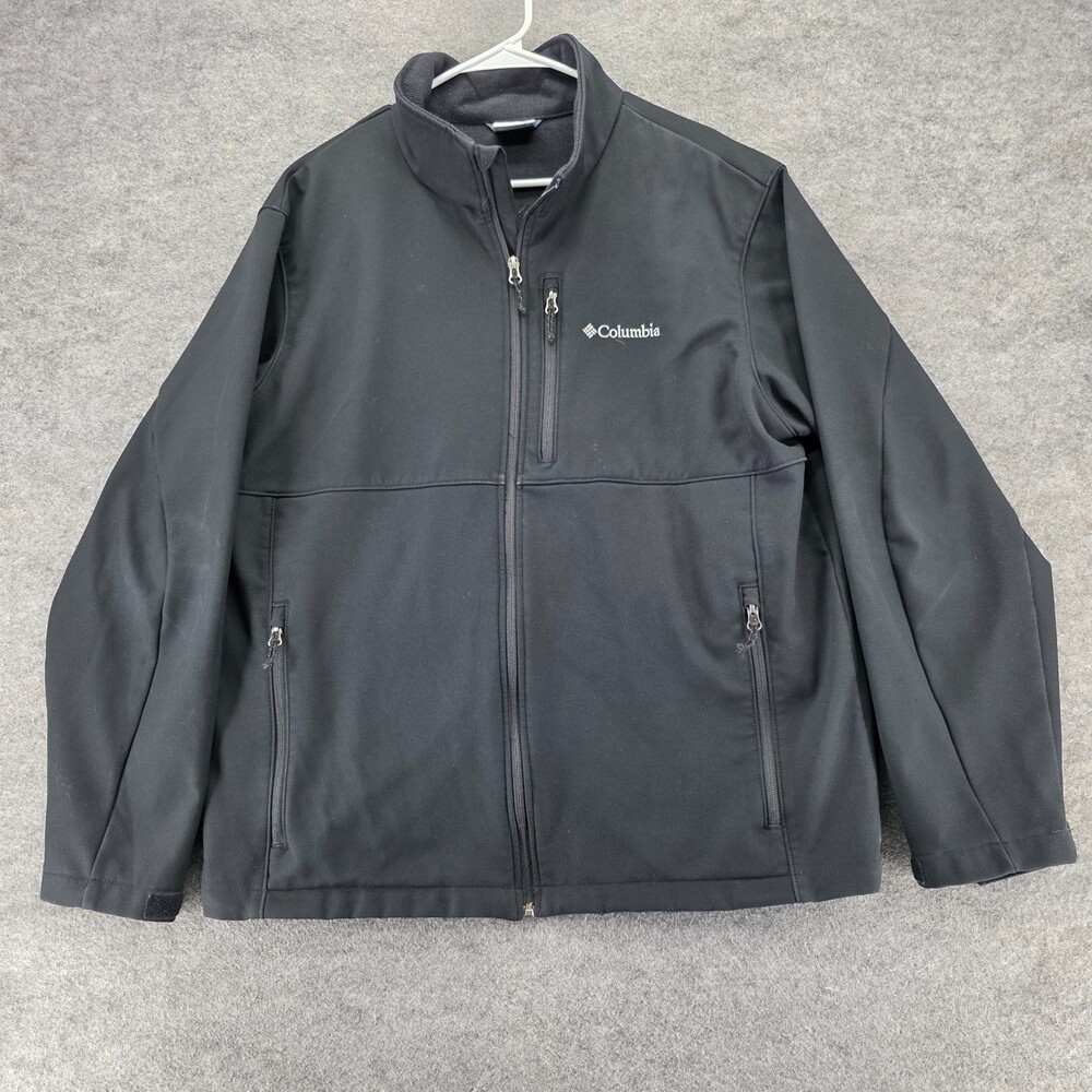 Columbia Jacket Mens XL Full Zip Black Softshell